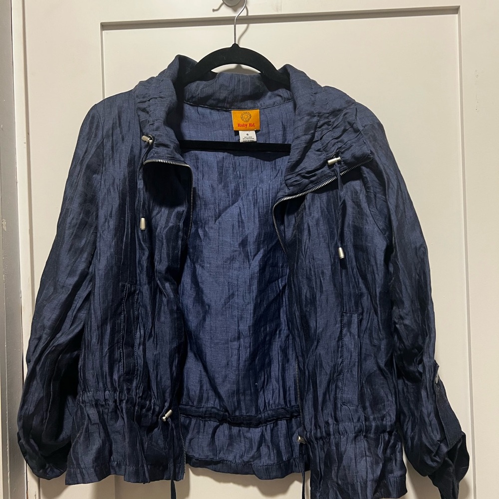 Ruby Rd. Dark Blue Utility Jacket - image 1